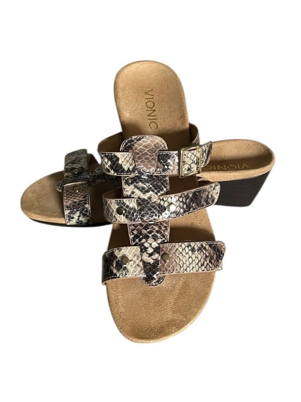 Vionic Women's Radia Snakeskin Print
Wedge Adjustable Sandals Size 8